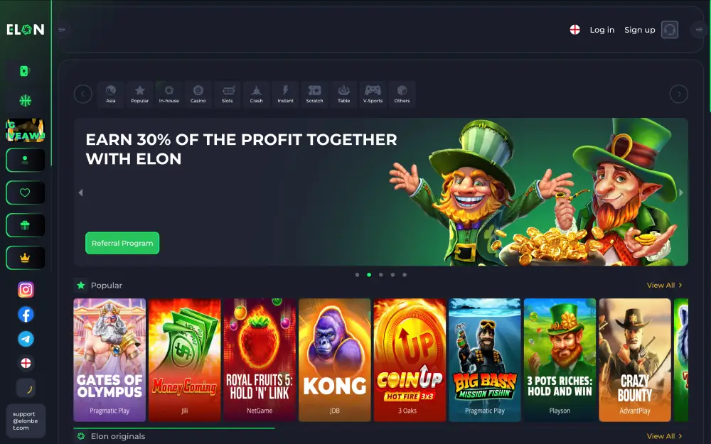 Games at Online Elon Casino Bangladesh